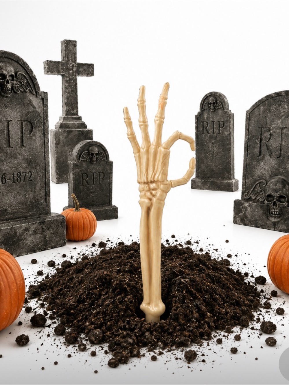 Halloween Rising Skeleton Hand Decoration - Beige PICK 1 - Picture 1 of 9